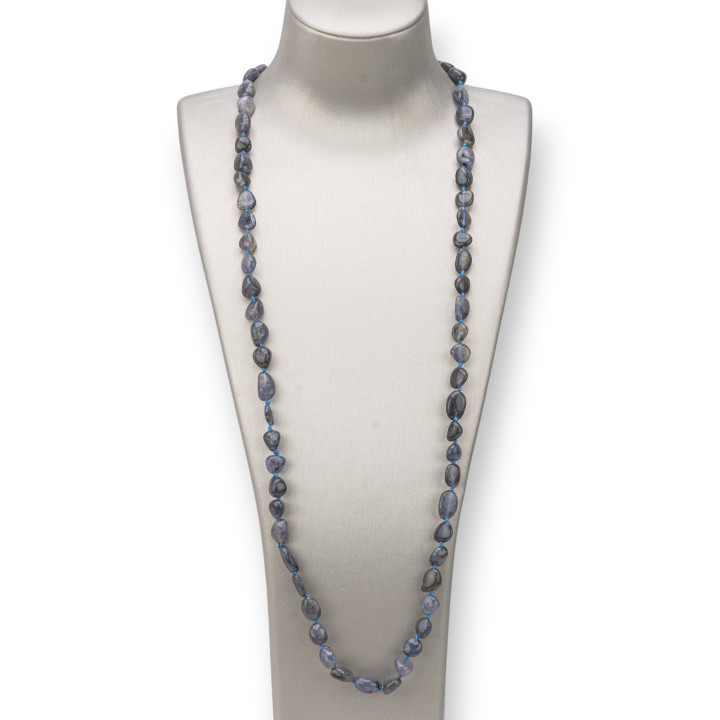 Collana Charlestone di Pietre Dure Sasso Burattato 8x10mm - Eleganza 