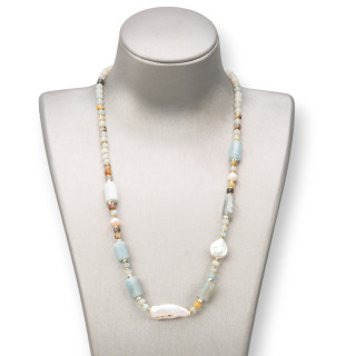 Collana di Pietre Dure, Perle ed Ematite - Eleganza e Stile | World o