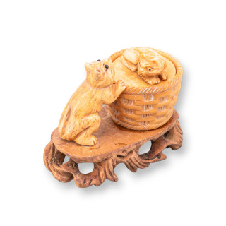 Oggettistica Netsuke di Osso Inciso a Mano 1pz 60x50mm