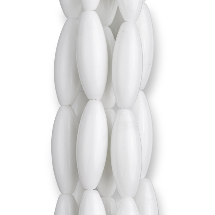 White Rice Agate 12x40mm