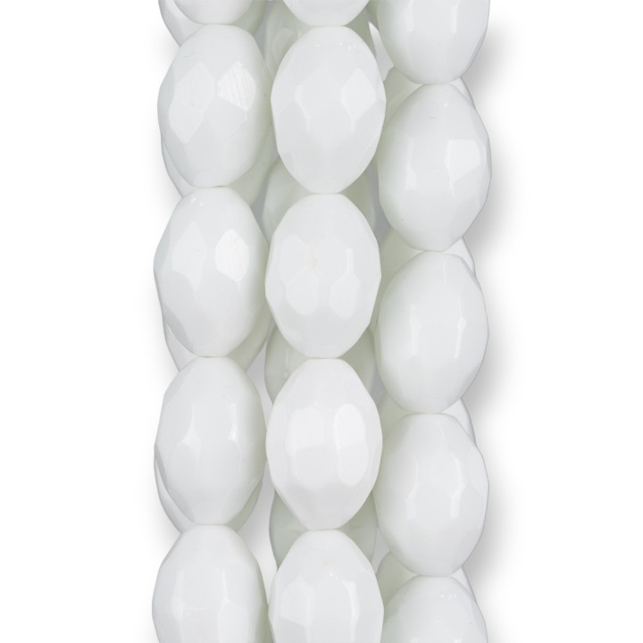 Agate Blanche Riz Synt Facette 14x20mm