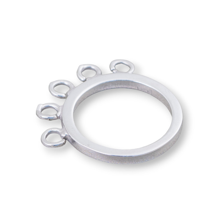 Base Per Anelli Di Argento 925 Con 5 Anellini 20x25mm 2pz