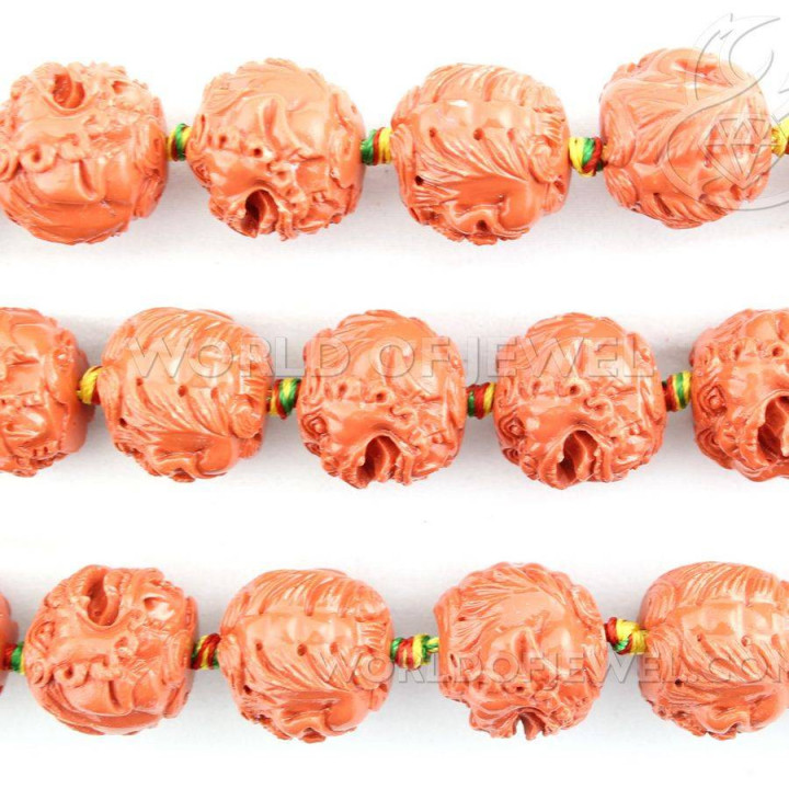 Sphère Gravée Résine 20mm 16pcs Chimère Orange