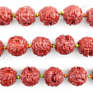 Esfera Grabada en Resina 20mm 16pcs Quimera Roja