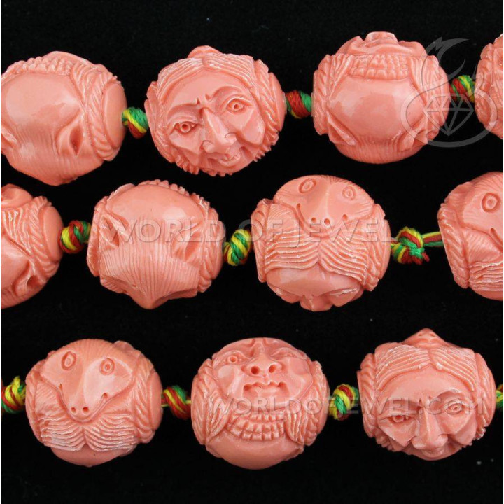 Sphère Gravée Résine 20mm 16pcs Renard Orange