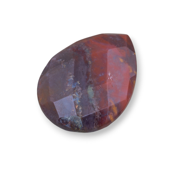 Composant Cabochon Grosse Goutte Facette 30x40mm 1pc Agate Indienne
