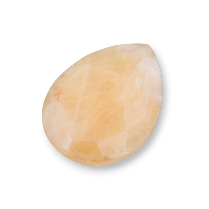 Componente Cabochon Grande Goccia Sfaccettato 30x40mm 1pz Calcite