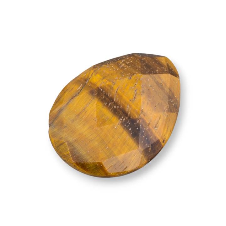 Cabochon Component Large Faceted Drop 30x40mm 1pc Tiger's Eye