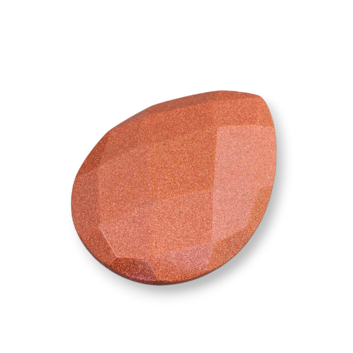 Composant Cabochon Grosse Goutte Facette 30x40mm 1pc Pierre de Soleil