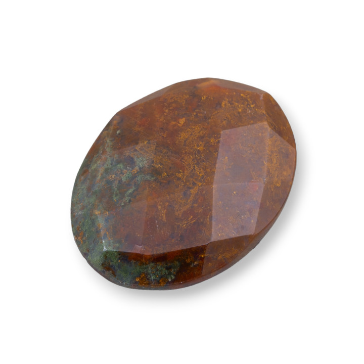 Große ovale facettierte Cabochon-Komponente 30 x 40 mm 1 Stück indischer Achat