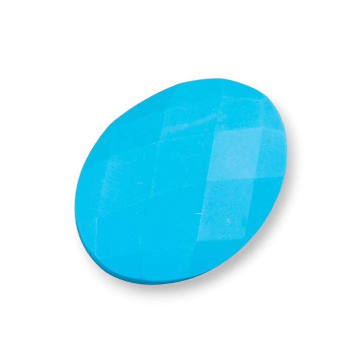 Μεγάλη Οβάλ Faceted Cabochon Component 30x40mm 1τμχ Τυρκουάζ πάστα