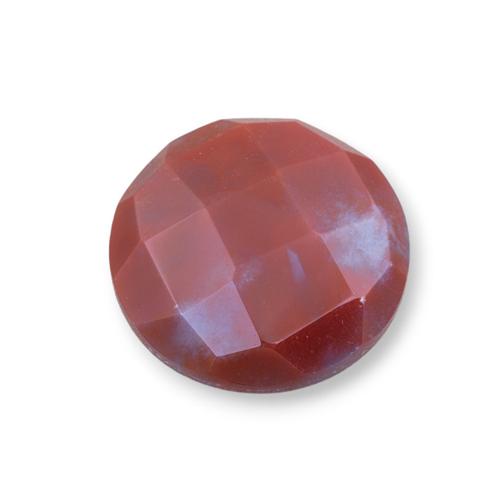 Composant Cabochon Rond Facette 30mm 2pcs Agate Indienne