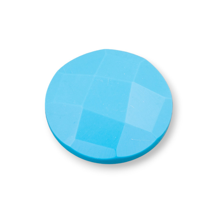 Στρογγυλή Faceted Cabochon Component 30mm 2τμχ Πάστα Τυρκουάζ