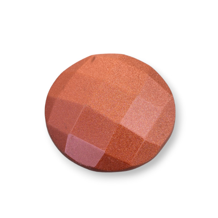 Componente Cabujón Facetado Redondo 30mm 2pcs Sunstone