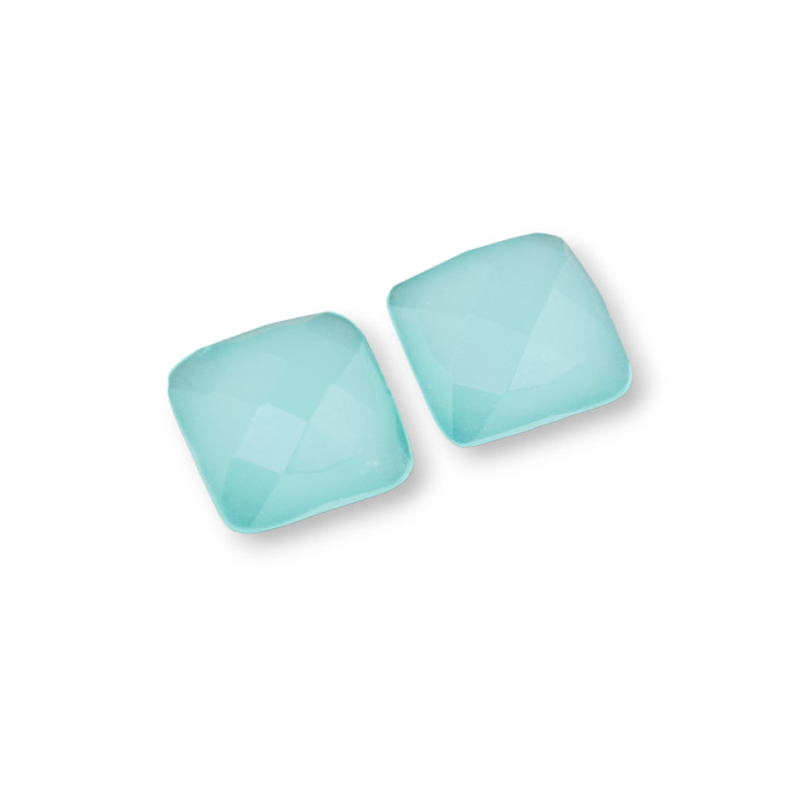 Μεγάλο Τετράγωνο Faceted Cabochon Εξάρτημα 16mm 5τμχ Κρύσταλλο Νερού