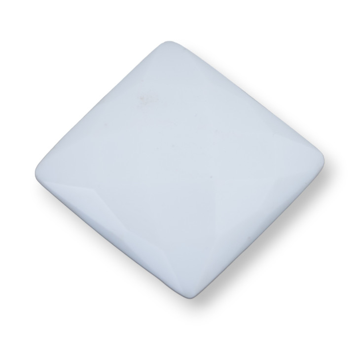Μεγάλη όψη τετράγωνο Cabochon Εξάρτημα 40mm 1τμχ Λευκός Αχάτης