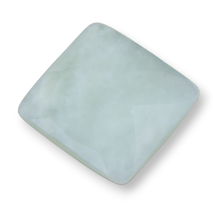 Componente Cabochon Grande Quadrato Sfaccettato 40mm 1pz New Jade