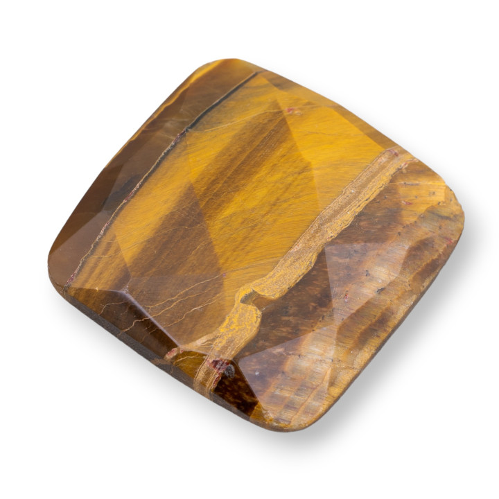 Large Square Faceted Cabochon Component 40mm 1pc Tiger's Eye