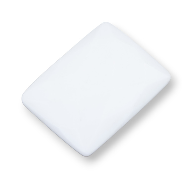Componente Cabujón Gran Rectángulo Facetado 30x40mm 1pc Ágata Blanca