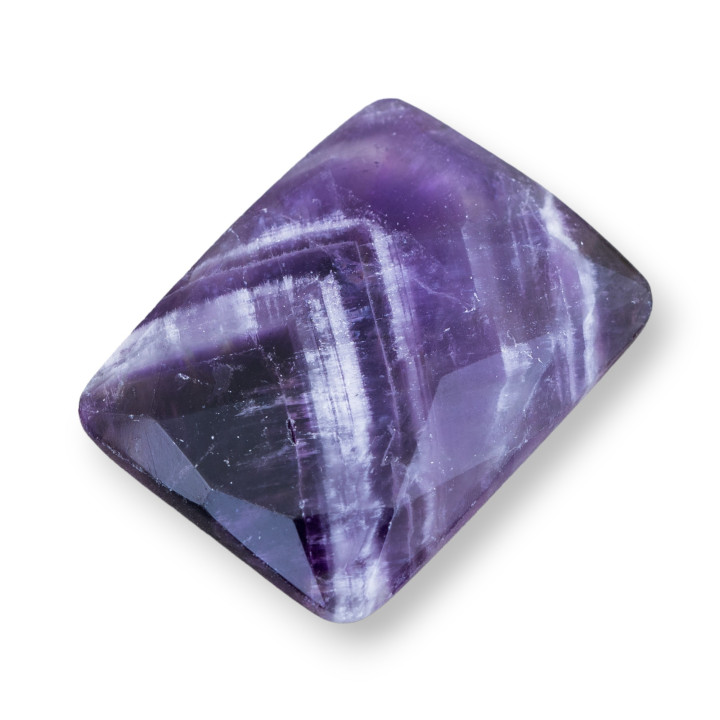 Componente Cabochon Grande Rettangolo Sfaccettato 30x40mm 1pz Ametista