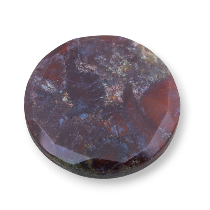 Large Round Faceted Cabochon Component 40mm 1pc Indian Agate