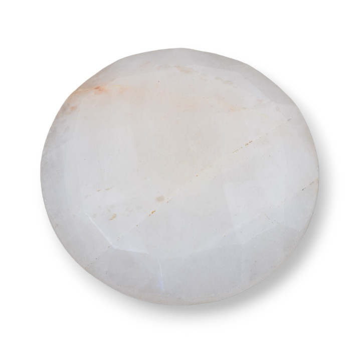 Large Round Faceted Cabochon Component 40mm 1pc Calcite