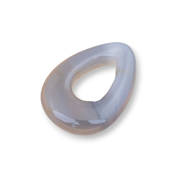 Composante créole Lisse ajourée gouttes 20x30mm Agate Botswana 4pcs