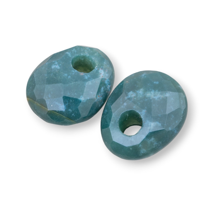 Composant Créole Ovale Facette 20x25mm Epaisseur 12mm 3pcs Agate Mousse