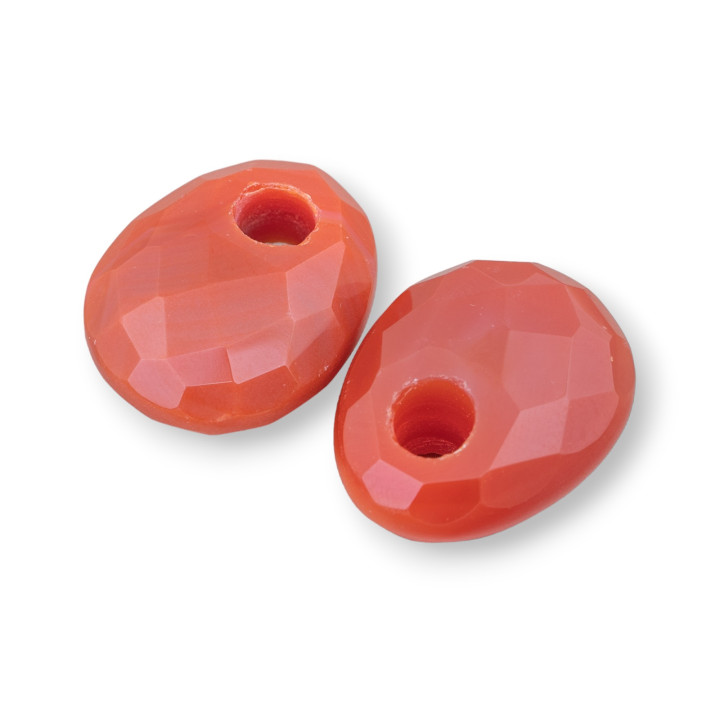 Componente Creola Ovale Sfaccettato 20x25mm Spessore 12mm 3pz Corniola