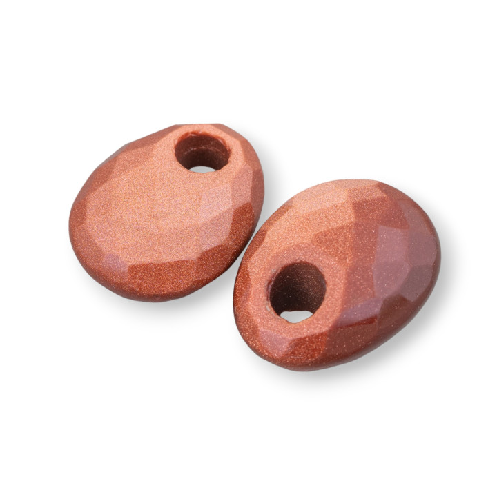 Componente criollo Oval Facetado 20x25mm Espesor 12mm 3pcs Sunstone