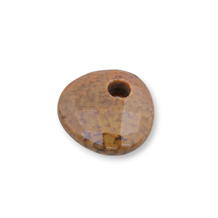 Componente criollo, púa triangular facetada, 25 mm de grosor, 12 mm, 3 uds., ágata oceánica