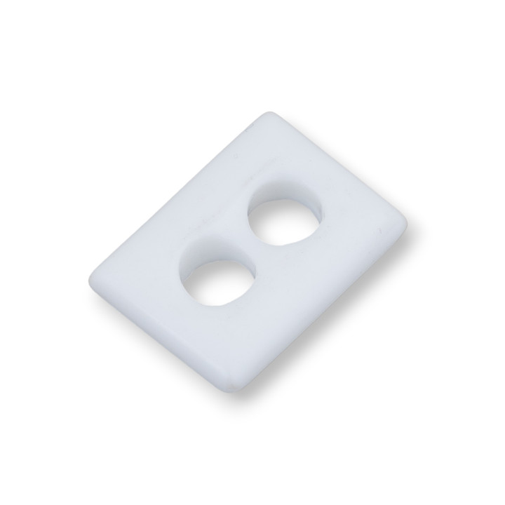 Componente Creola Rettangolo 22x30mm 4pz Agata Bianca