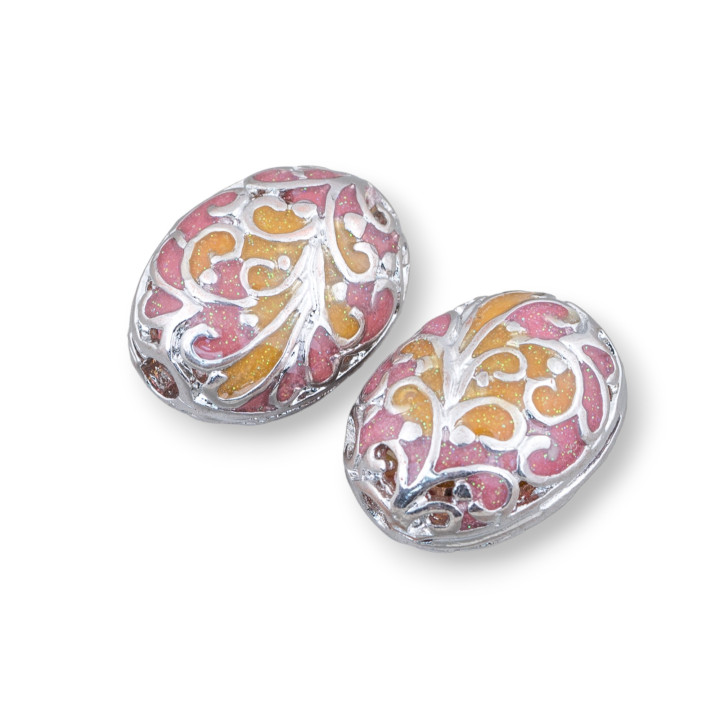 Connecteur Composant Laiton Emaillé Perles Ovale 15x20mm 6pcs