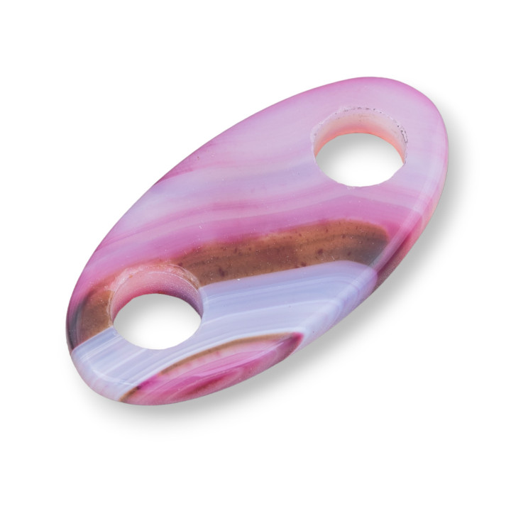 Componente Criollo Ovalado 25x50mm 2pcs Ágata Morada Rayada