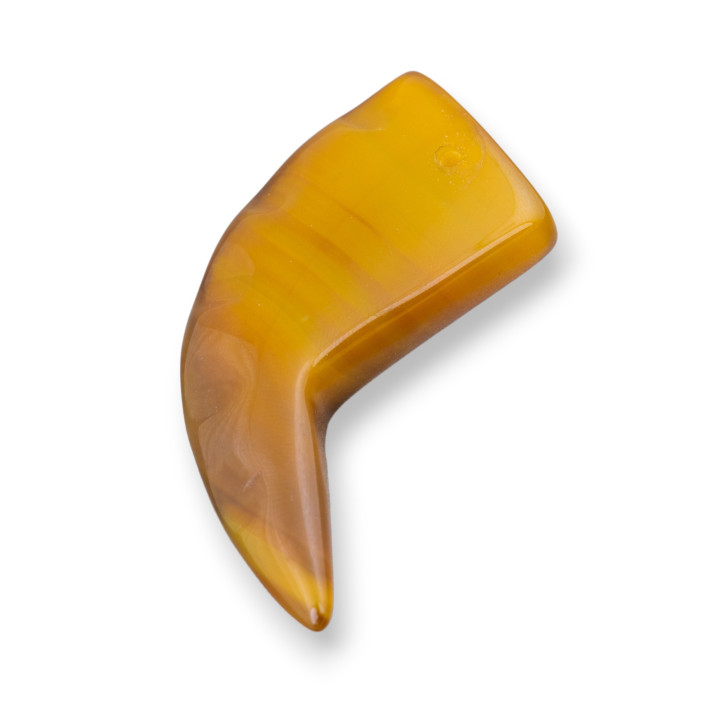 Cornetto Pendant Component 24x52mm 2pcs Yellow Agate