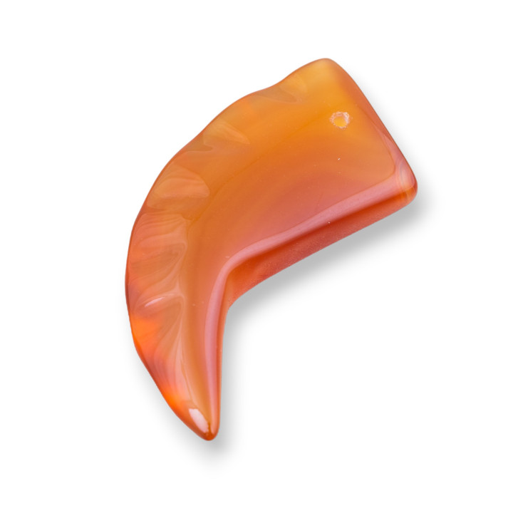 Componente Pendente Cornetto 24x52mm 2pz Corniola