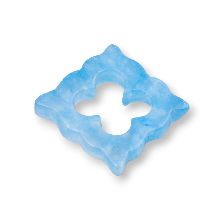 Composant Pendentif Cornetto 33mm Sans Trou 2pcs Quartz Céleste