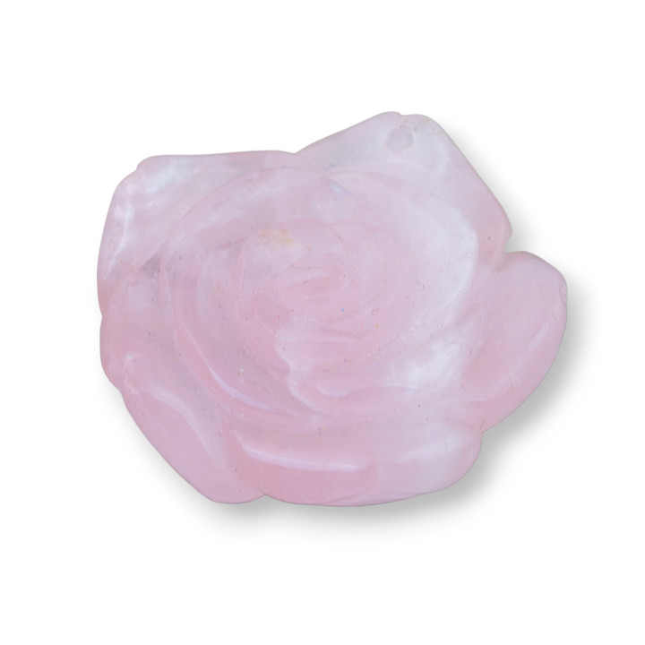 Composant de pendentif fleur de quartz rose 40-45mm 1pc