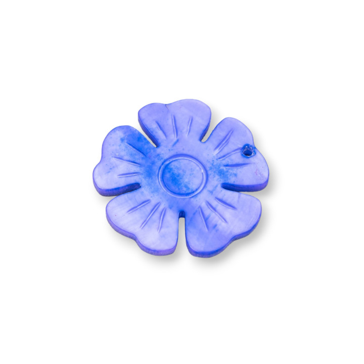 Componente Pendente Di Madreperla Piatta Inciso 25mm 4pz