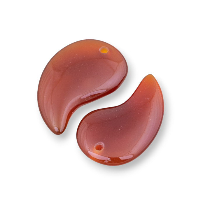 Coma Gota Colgante Componente 20x30mm 6pcs Ágata Roja