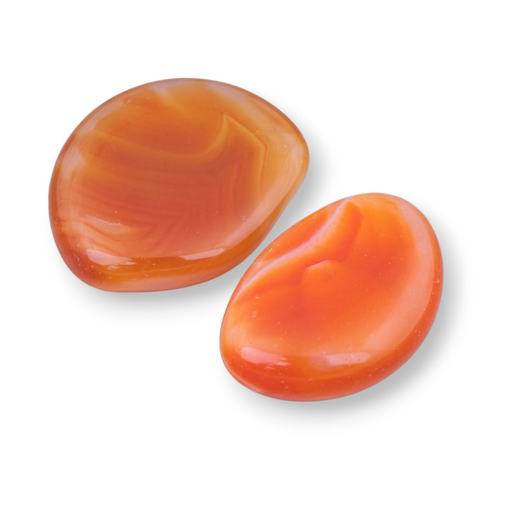 Komponente Trommelsteine ohne Loch 26–50 mm 2 Stück orange roter Achat