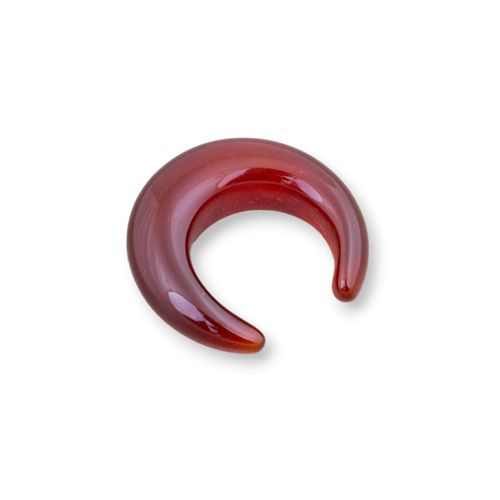 Componente Pendente Luna Crescente Senza Foro 25-28mm 2pz Corniola