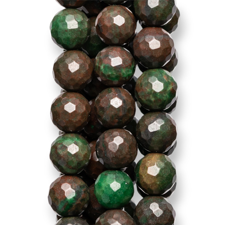 Diaspro Tormalinato Perlina Tonda Sfaccettata 14mm Chiaro