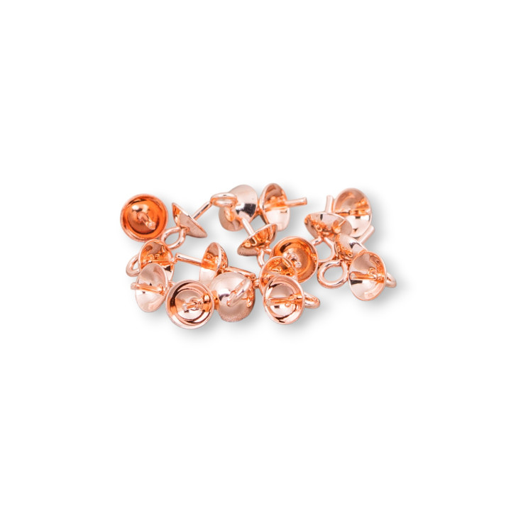 Coupelle terminale pour pendentifs en acier avec anneau de 4 mm 170pz sur l'or rose