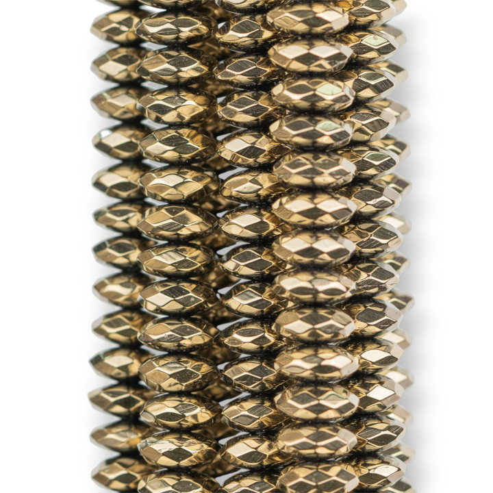 Αιματίτης Faceted Rondelle 8x4mm Πυρίτης