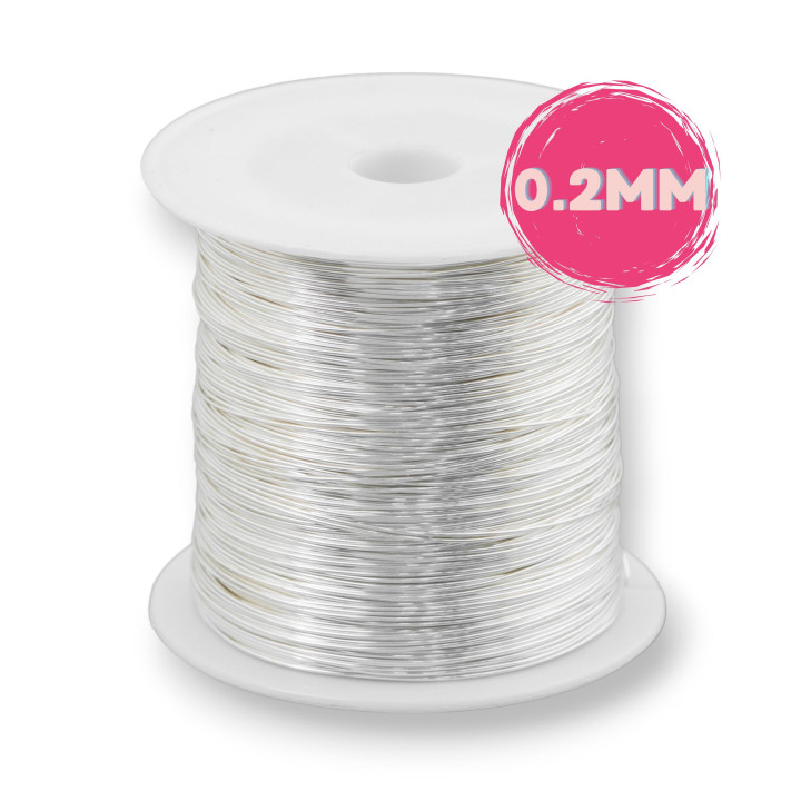 Fil Laiton Moulable Protégé Contre L'oxydation Diamètre 0.2mm 250 Grammes Plaqué Argent