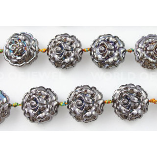 Cristal Rosa Esmaltado 28mm 12pcs Pavo Real 2