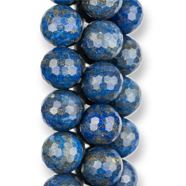 Lapislázuli Azul Áspero Redondo Facetado 16mm