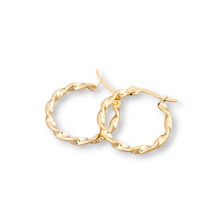 Haarreif aus glattem Stahl, gedreht, 25 mm, 10 Paar, golden