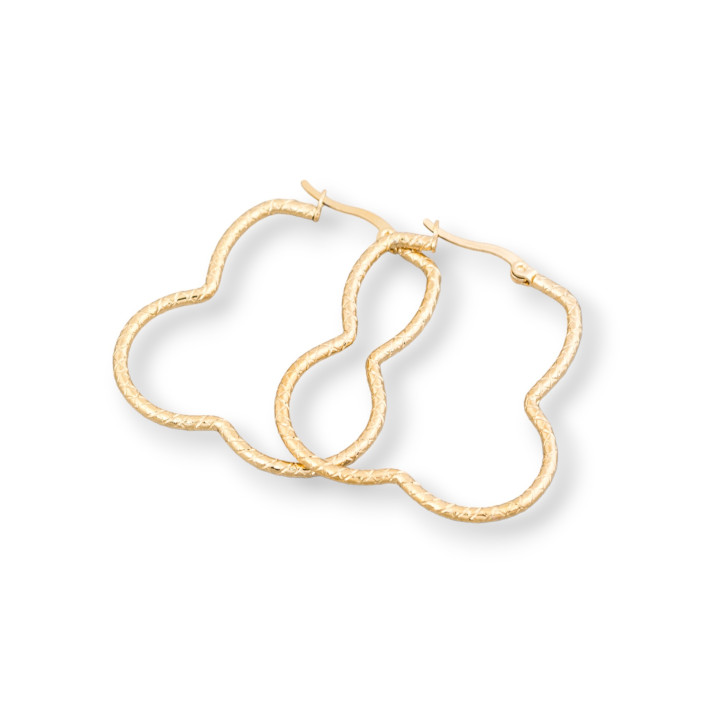 Fantasy Steel Ohrringe 37x42mm 5 Paar Golden